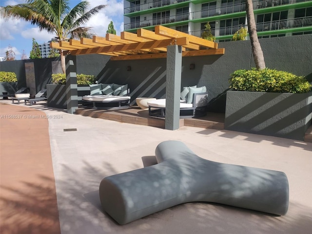 view of patio with a pergola