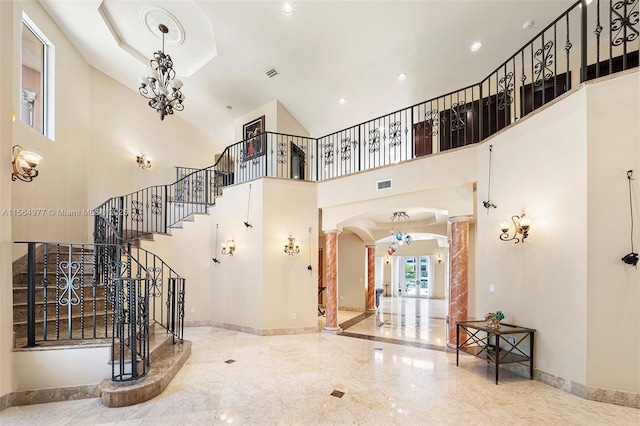 entrance foyer featuring a high ceiling