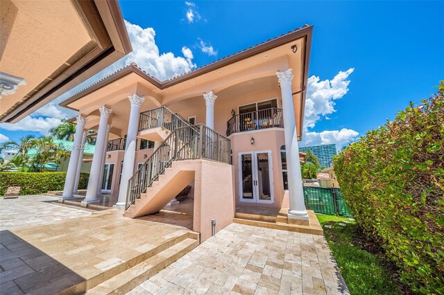 exterior space featuring french doors and a patio area