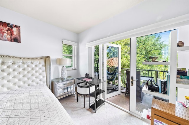 bedroom with carpet