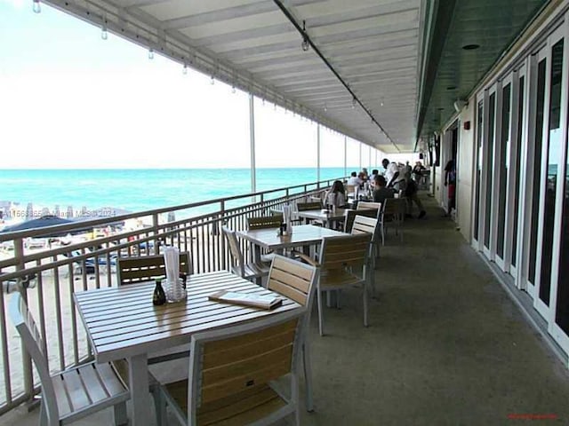 balcony with a water view