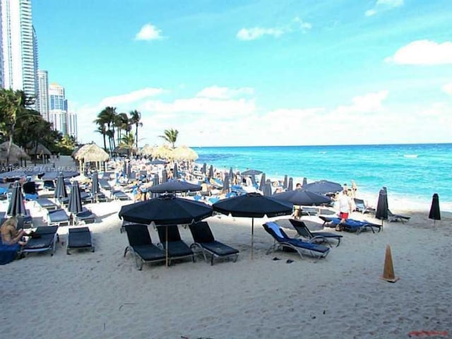 water view featuring a beach view