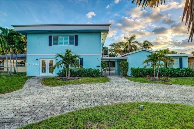 view of front of property with french doors