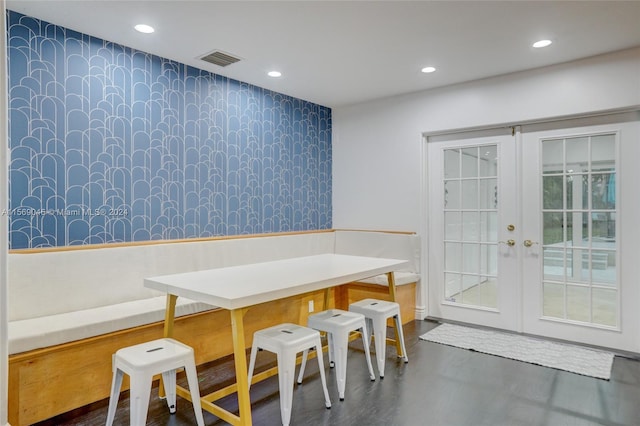 dining room with french doors