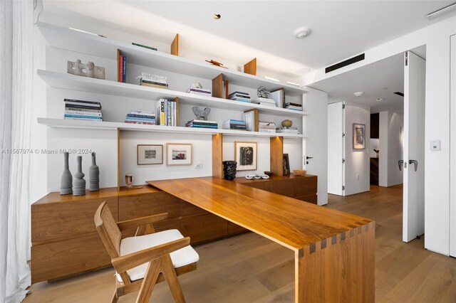 office featuring light hardwood / wood-style floors