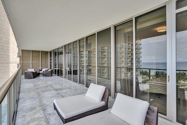 balcony with a water view