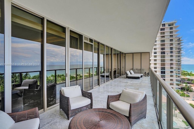 balcony with a water view