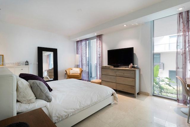 view of tiled bedroom