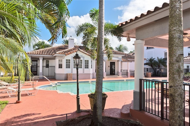 view of pool with a patio