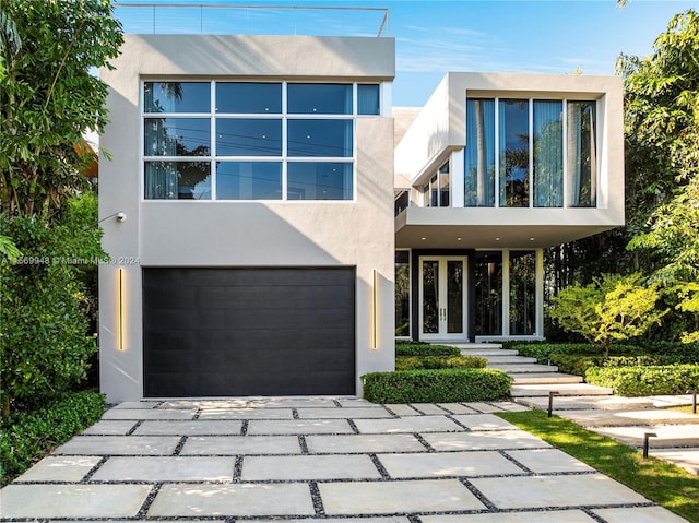 contemporary house with a garage