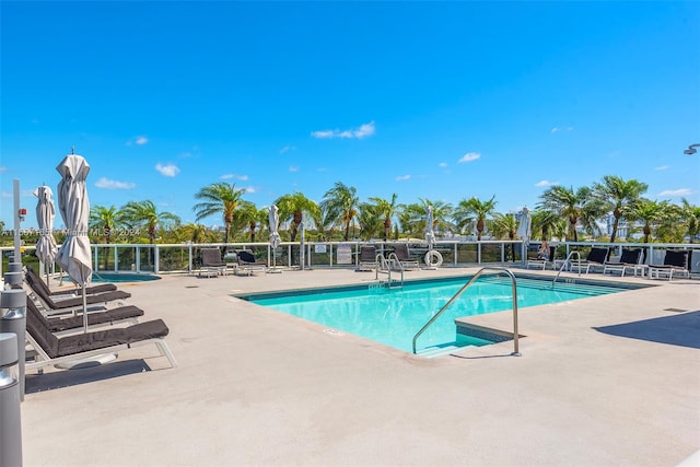 view of pool featuring a patio area