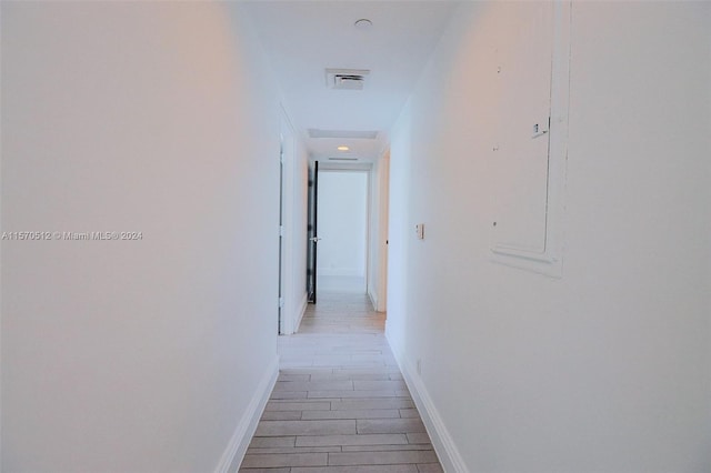 hall featuring light hardwood / wood-style floors