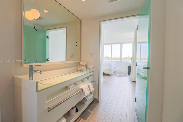 bathroom featuring hardwood / wood-style floors