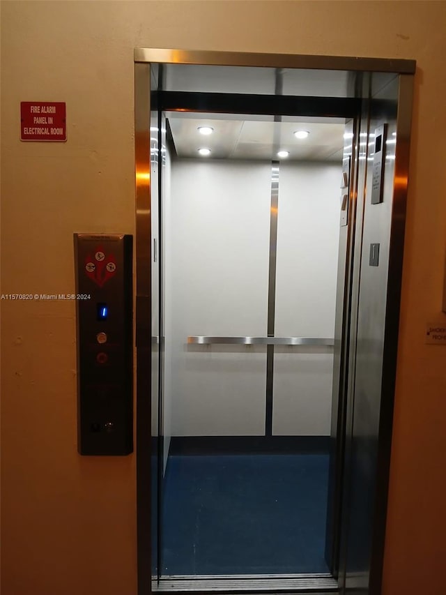 interior details featuring elevator