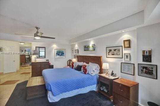 1121 Crandon Blvd Unit F906, Key Biscayne, FL 33149 - bedroom with ceiling fan