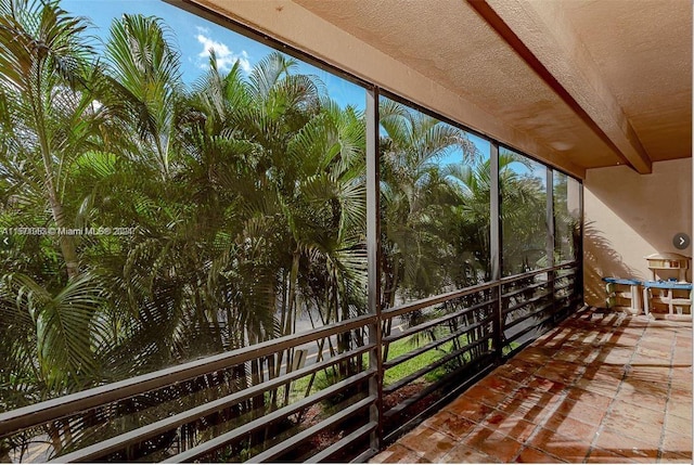 view of unfurnished sunroom