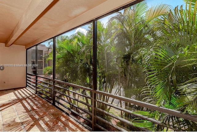 view of unfurnished sunroom