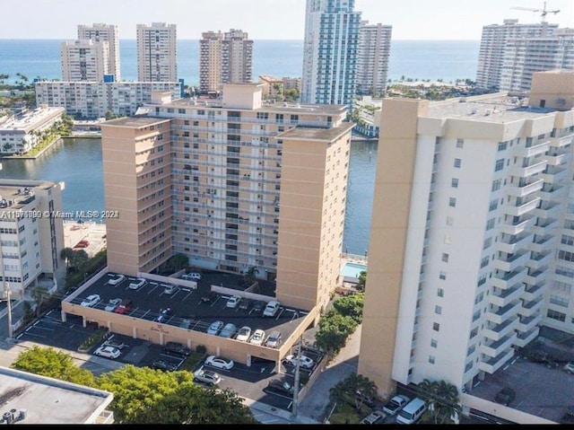 exterior space featuring a water view