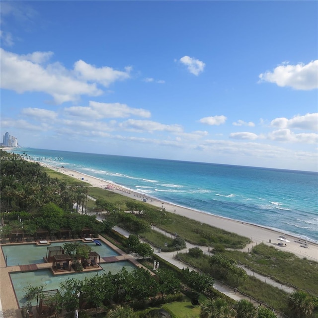 water view featuring a beach view