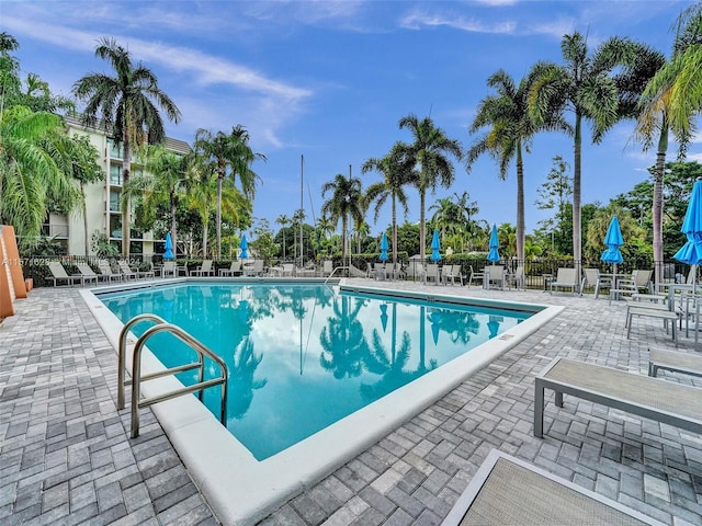 view of pool with a patio area