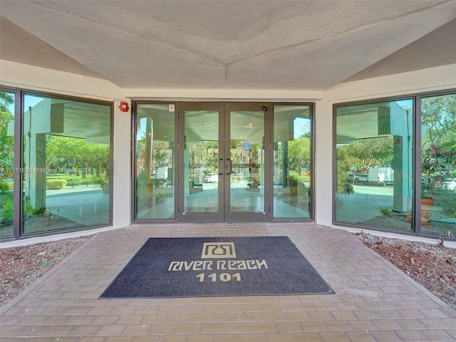 property entrance featuring french doors