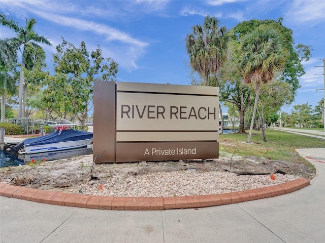 view of community sign