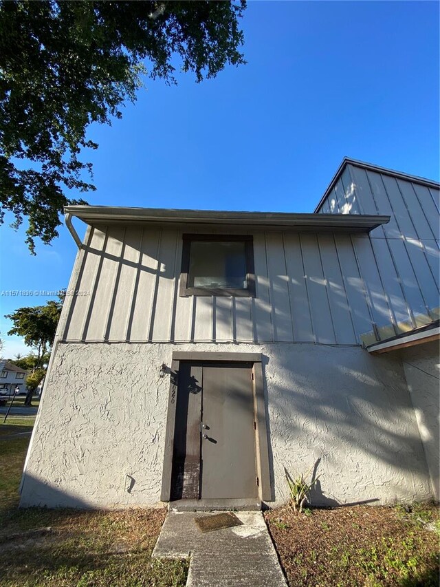 view of storm shelter