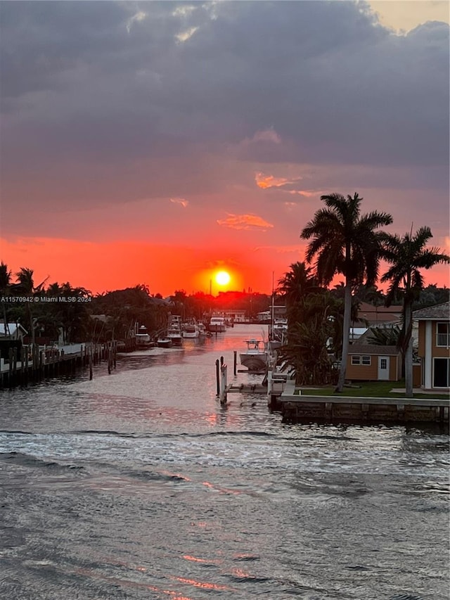 view of street featuring a water view