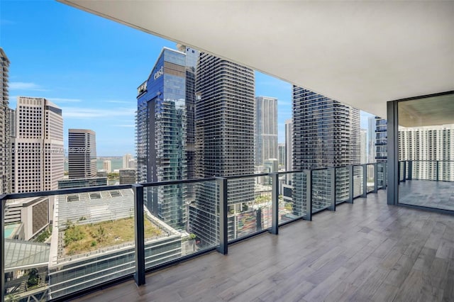 balcony with a view of city