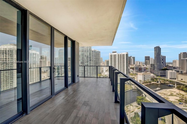 balcony featuring a city view