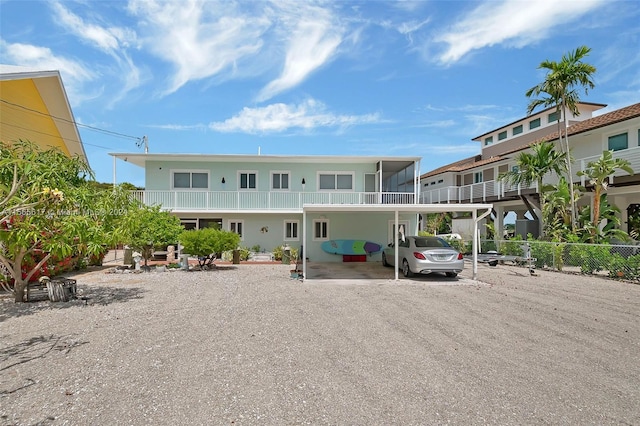 view of front of house with a carport