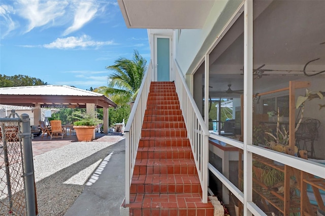 exterior space with a gazebo