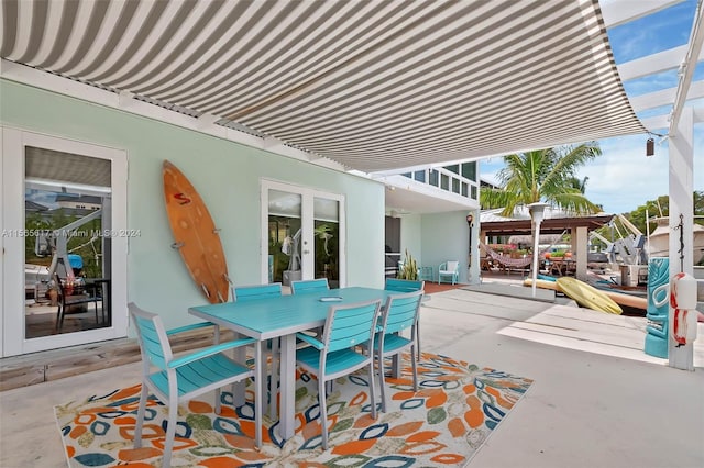 view of patio / terrace featuring french doors