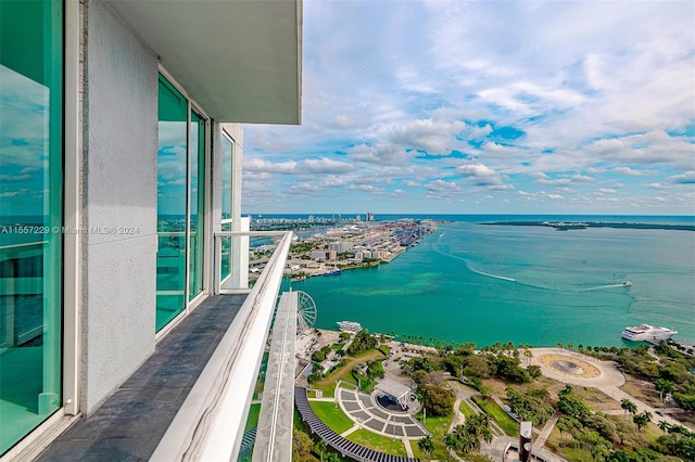 balcony with a water view