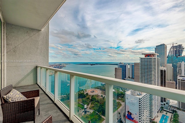 balcony with a water view