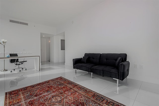 view of tiled living room