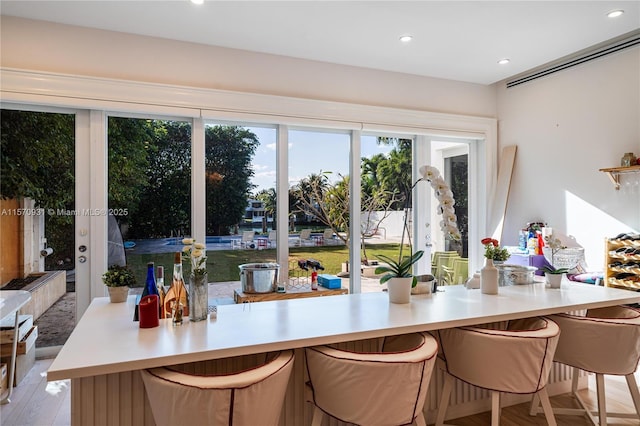 kitchen featuring light hardwood / wood-style floors