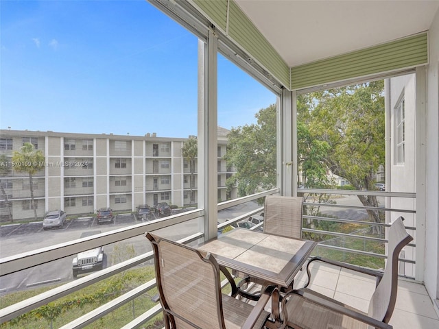 view of sunroom