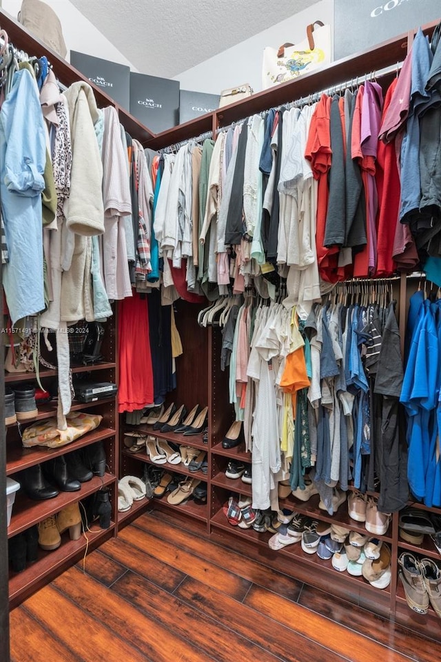 spacious closet featuring hardwood / wood-style floors