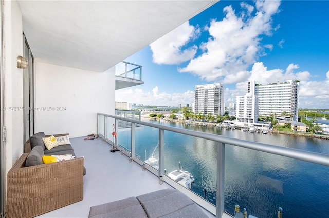 balcony with a water view