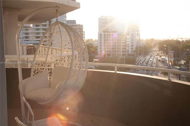 balcony featuring a city view