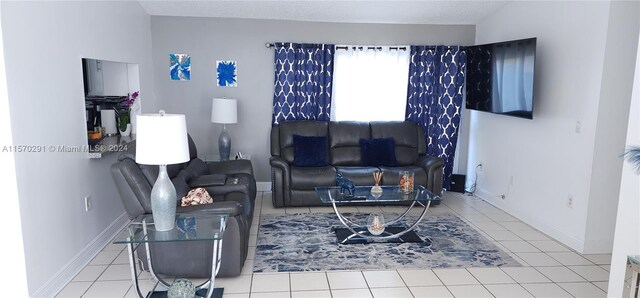 view of tiled living room