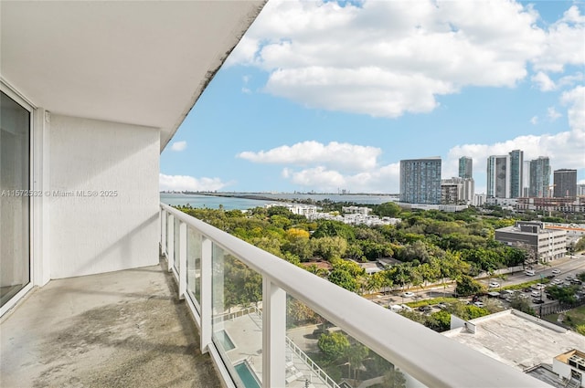 balcony with a water view