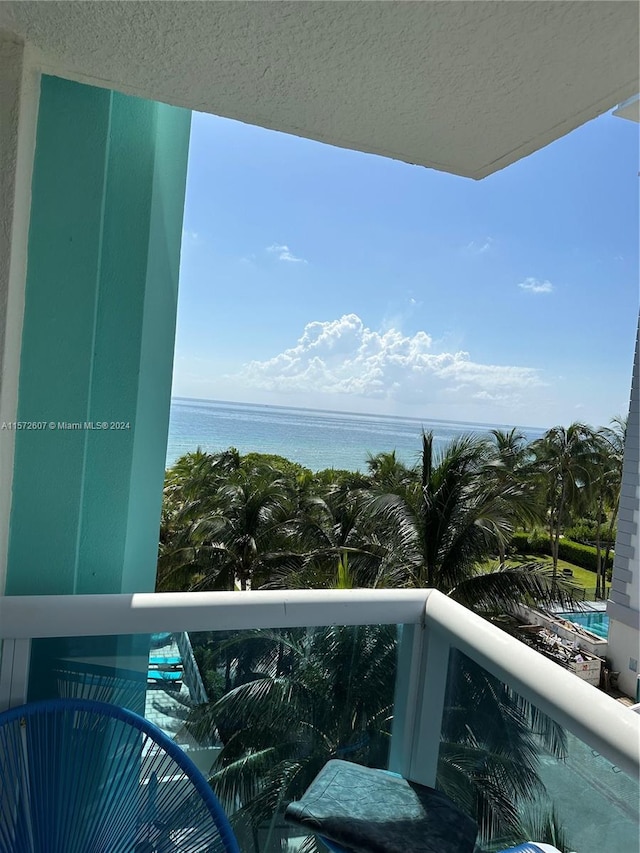 balcony with a water view