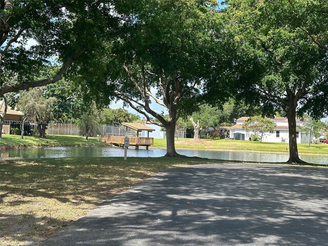 view of road featuring a water view