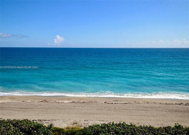 view of water feature featuring a beach view