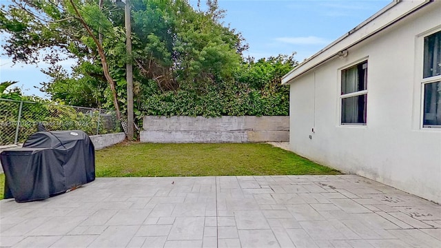 view of patio featuring grilling area