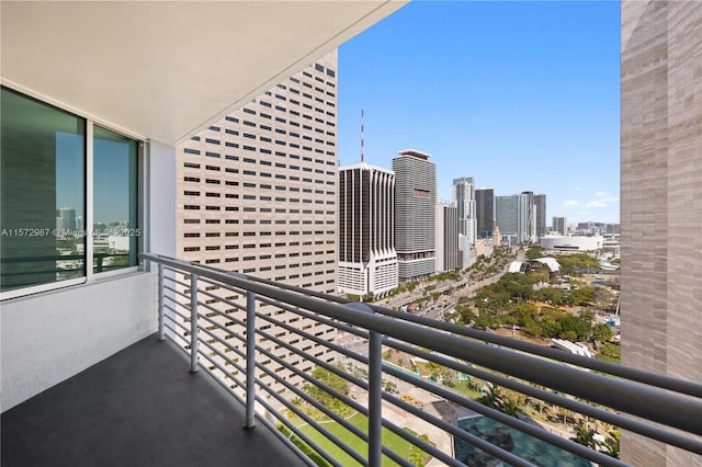 balcony featuring a view of city