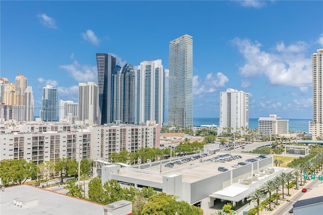 view of city with a water view