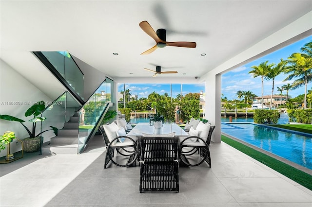 view of patio / terrace with ceiling fan